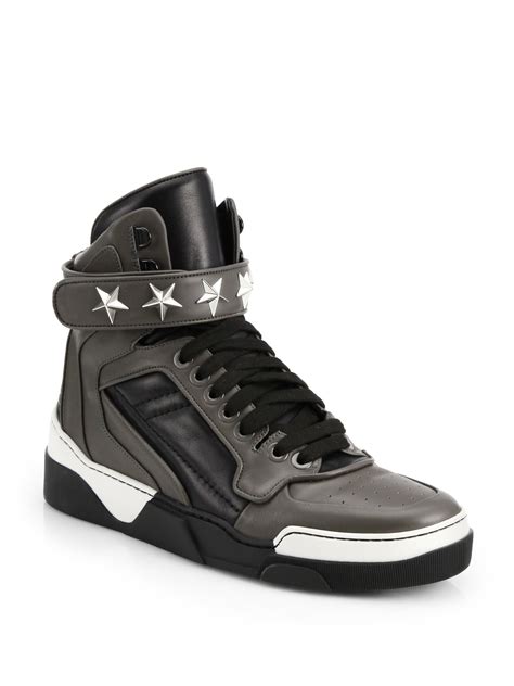 givenchy tyson high-top leather trainers|givenchy white and grey sneakers.